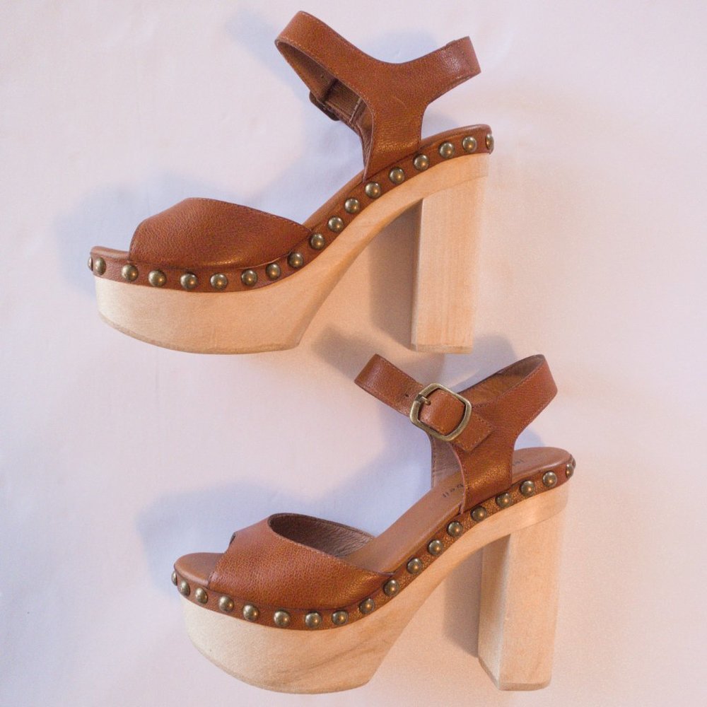Jeffrey Campbell Brown Leather Platform Summers Sandals Size 7